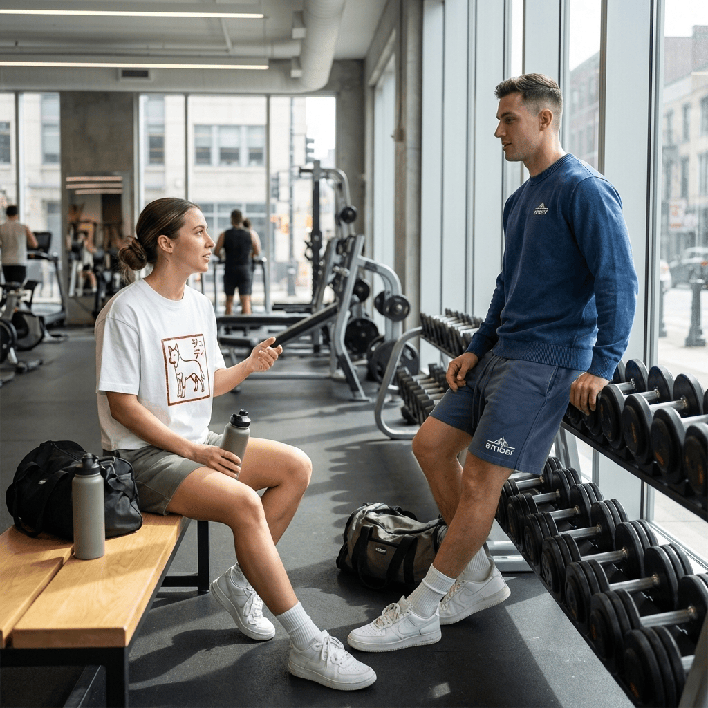 Couple training together wearing Ember